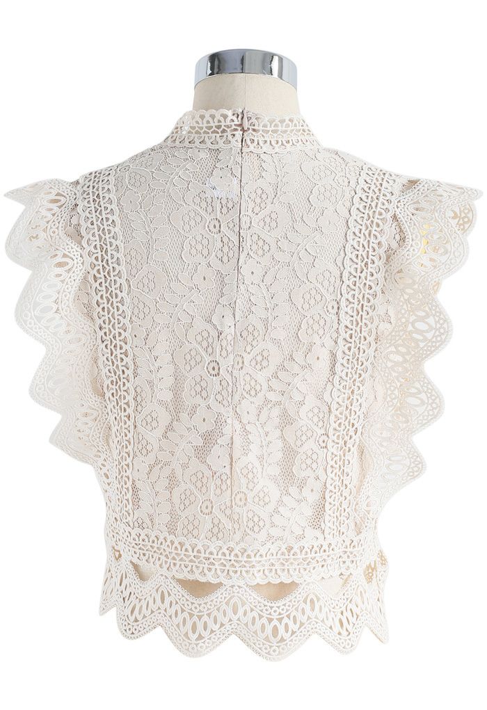 Your Sassy Start Sleeveless Crochet Lace Top in Beige 