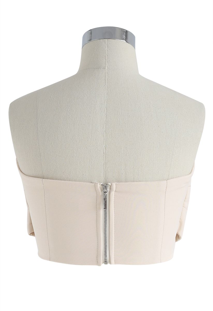 Sweet Knot Bustier Top in Cream