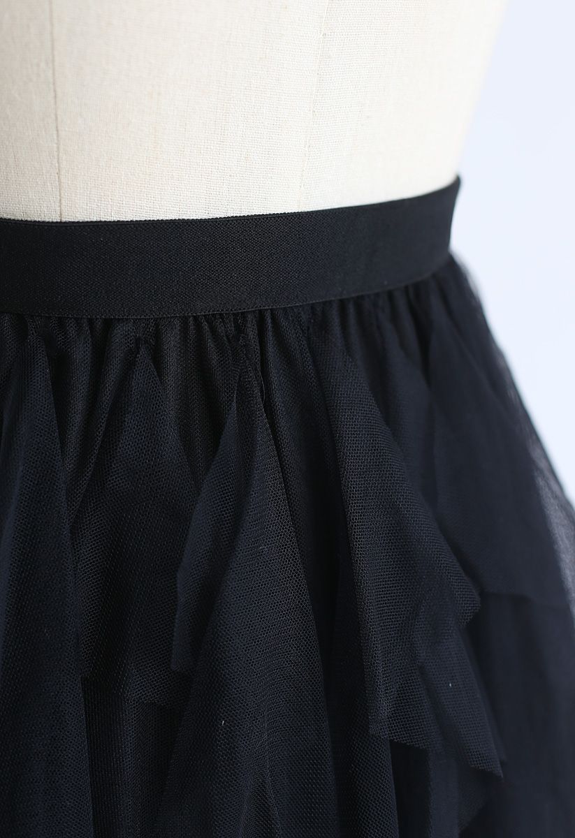 The Clever Illusions Mesh Skirt in Black