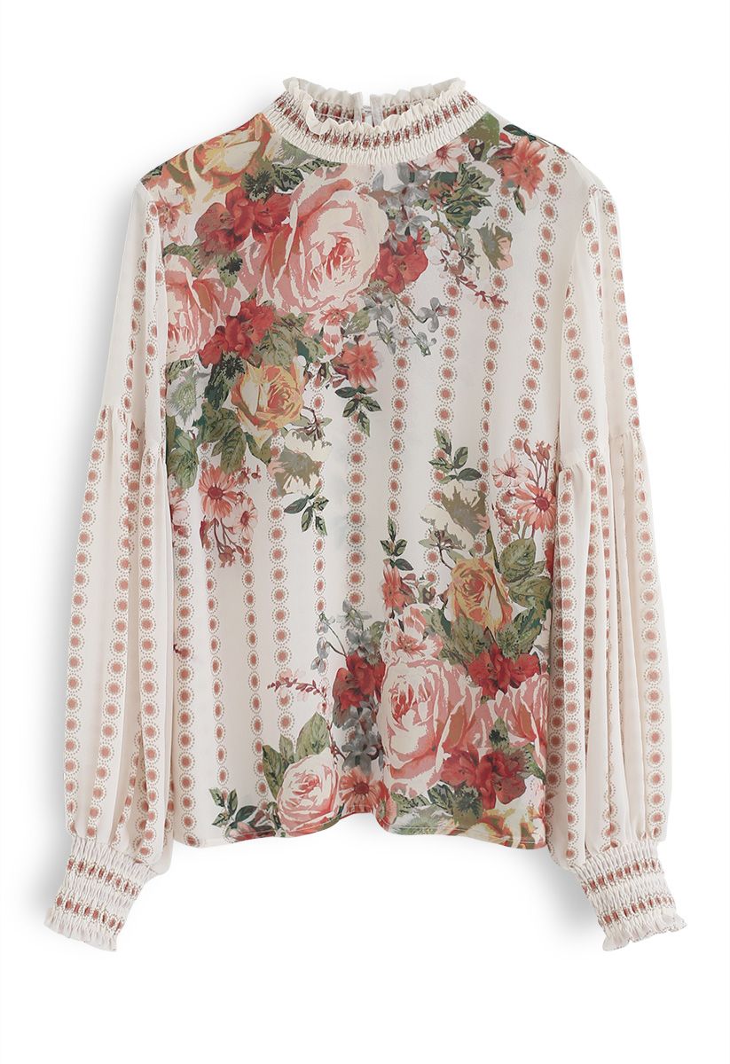 Fancy in Gardens Floral Chiffon Top