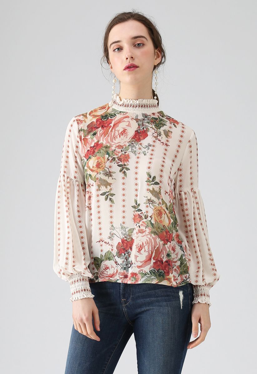 Fancy in Gardens Floral Chiffon Top