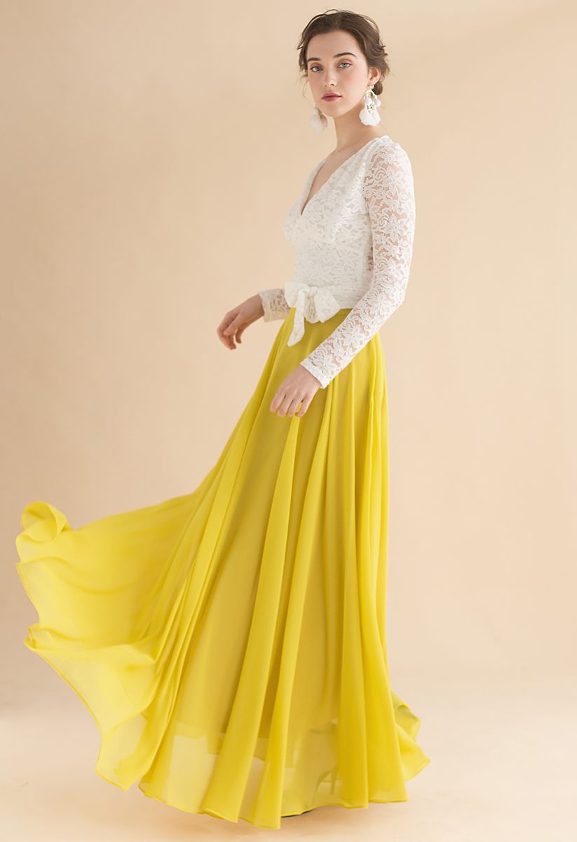 Timeless Favorite Chiffon Maxi Skirt in Mustard