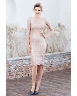 Shiny Full Sequins Trumpet Dress in Rose Gold