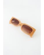 Full-Rim Rectangle Sunglasses in Orange