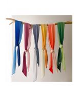 Silk Feeling Gradient Pleated Ribbon Scarf