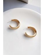 C-Shape Matte Earrings