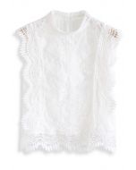 Lace is More Sleeveless Top in White